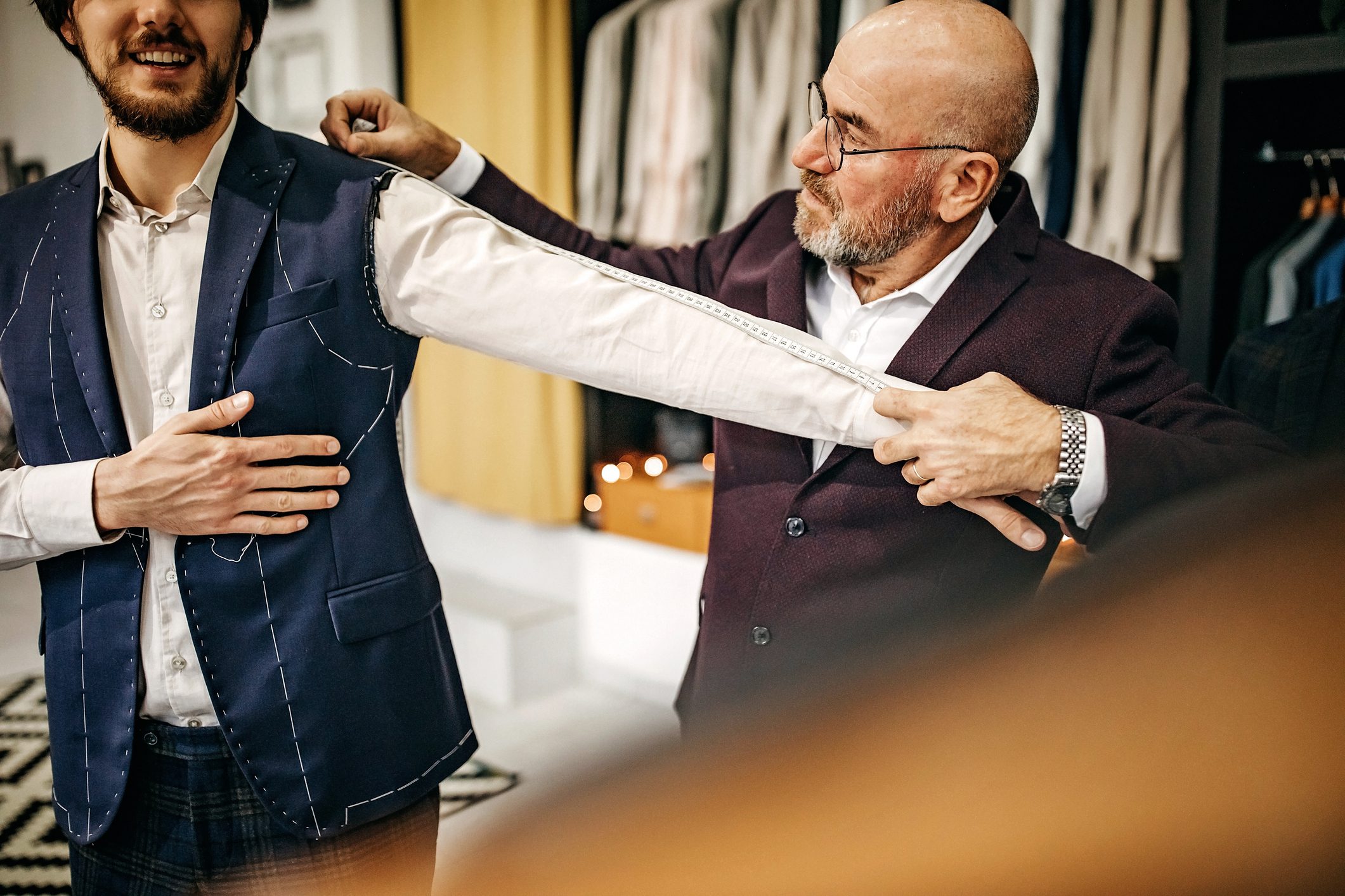 Fitting a suit jacket sleeve