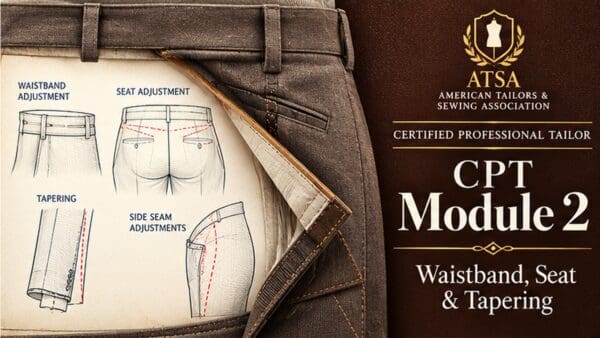 Tailoring adjustments for waistband and seat.